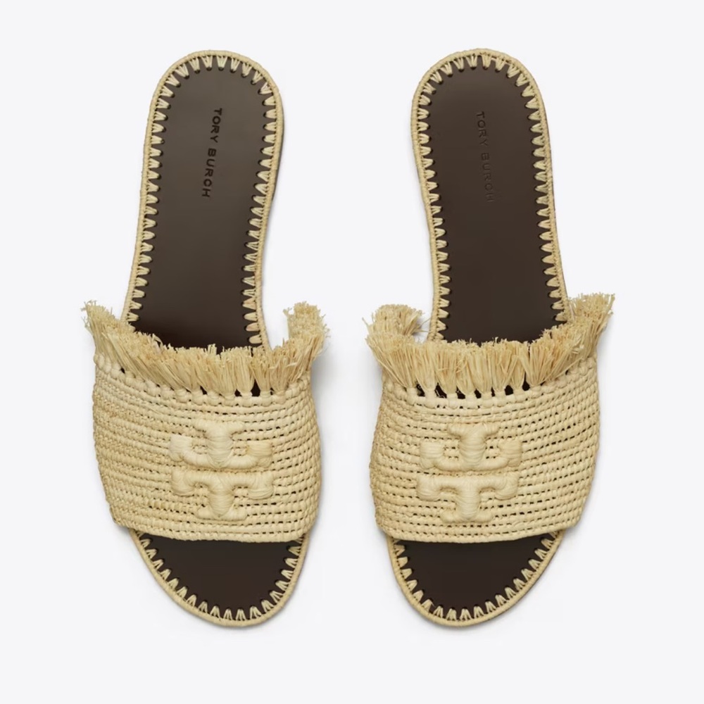 TORY BURCH ELEANOR RAFFIA SLIDE